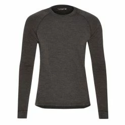 Budget 🎁 Tierra TEMPLET MIDLAYER ROUND NECK M Männer - Funktionsshirt Black Melange 👏